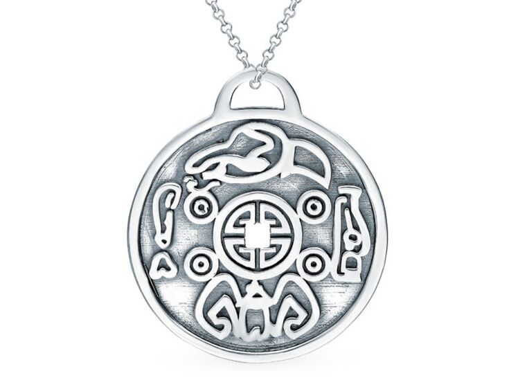 Stříbrný přívěsek-amulet Peníze pro štěstí
